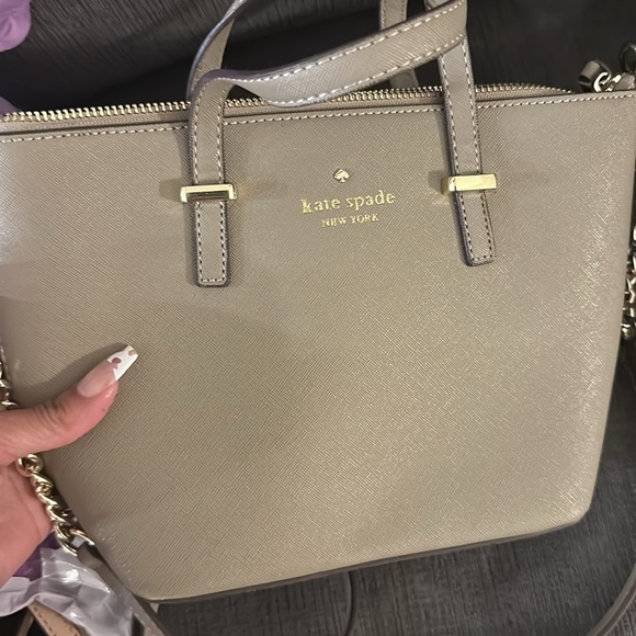 Kate Spade grey/green Leather Tote Bag - Picture 3 of 4